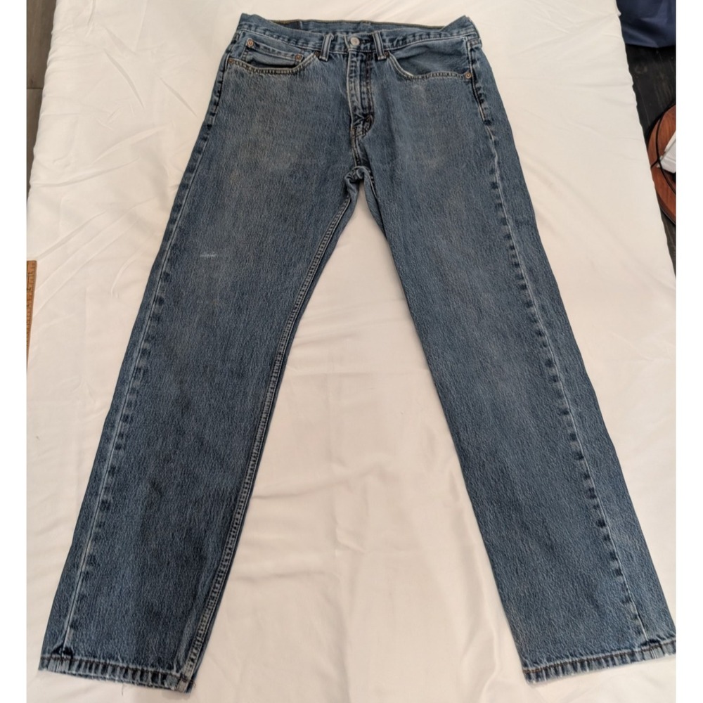 Levi's 505 Jeans Mens 34x32 Blue Medium Wash Regular Fit Straight Leg Denim